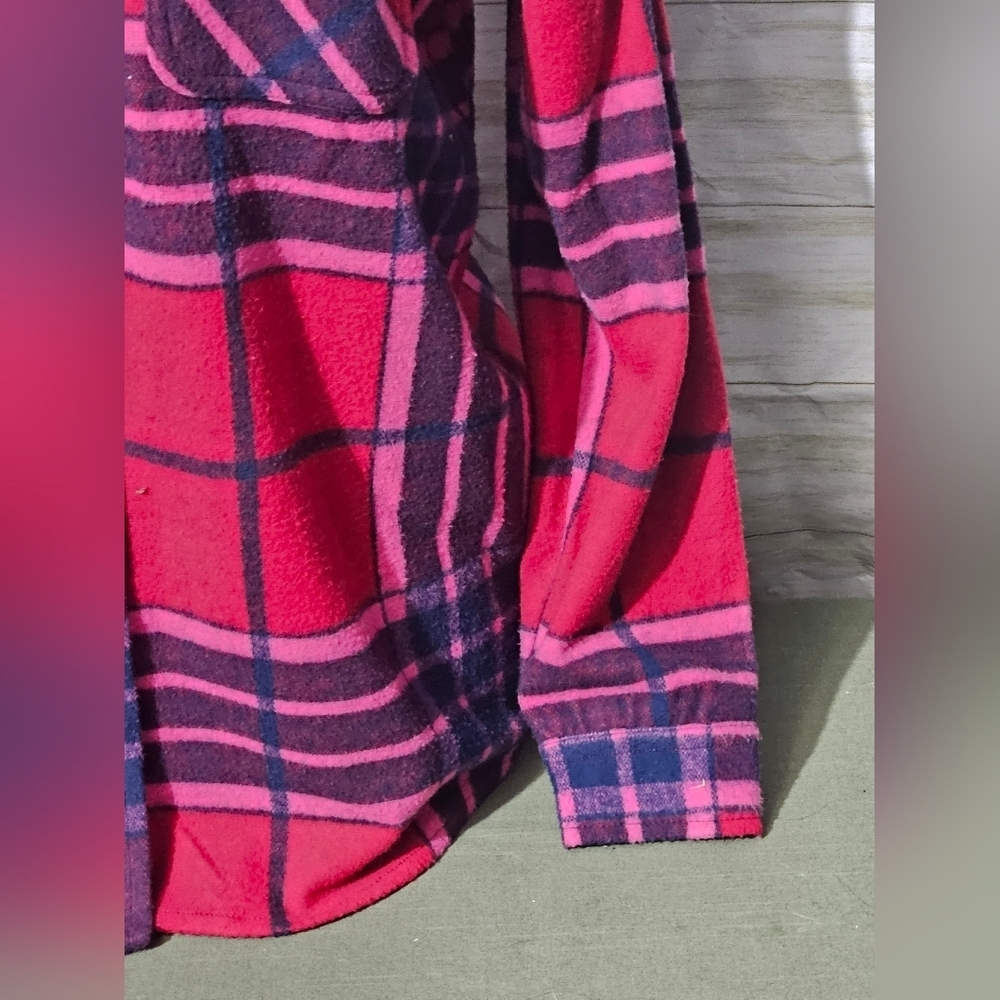 Plaid Button Down Shirt - Red and Pink - Picture 3 of 8